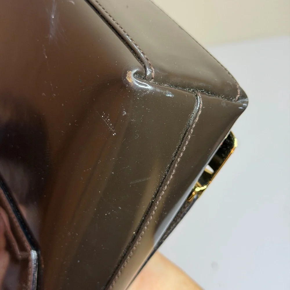 Vintage Gucci Shoulder Bag in Brown Enamel Leather PROJECT - Picture 10 of 16